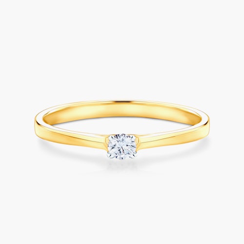 Pierścionek zaręczynowy SAVICKI: dwukolorowe złoto, diament